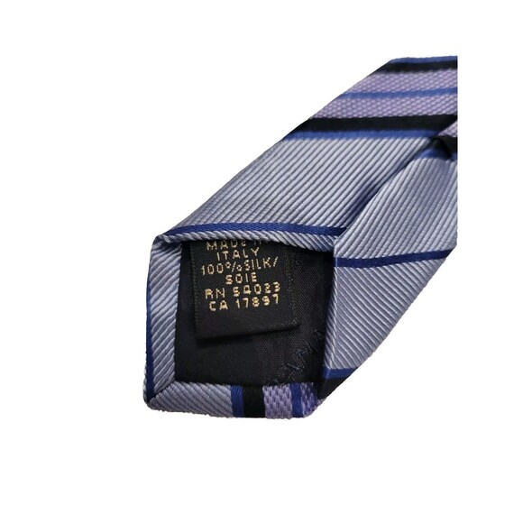 Banana Republic Mens 100% Silk Tie Classic Width Striped Blue Black Purple - Picture 3 of 4